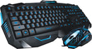 Teclado E Mouse Gamer Com Fio Usb Detalhes Azuis Tc195