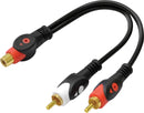CABO Y RCA FÊMEA X 2 RCA MACHO 20 CM PROFISSIONAL - YRF2RM-20P - PC / 10