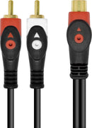 CABO Y RCA FÊMEA X 2 RCA MACHO 20 CM PROFISSIONAL - YRF2RM-20P - PC / 10