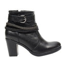 Bota Casual Feminina Cano Curto Couro Comfort Preto 2360