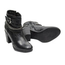Bota Casual Feminina Cano Curto Couro Comfort Preto 2360
