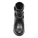 Bota Casual Feminina Cano Curto Couro Comfort Preto 2360