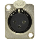 Conector Xlr Macho Embutir Niquelado C/ 10 Loud