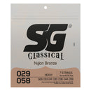 Encordoamento Nylon Bronze 65 35/prata Tens. Alta Pesada P/violao 7 Cordas 0.028 - 0.058 Sg