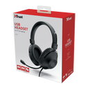 Headset Trust Over-ear USB PC 40mm Ozo 24132i
