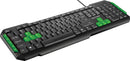 TECLADO MULTIMIDIA GAMER TECLAS VERDES USB TC201
