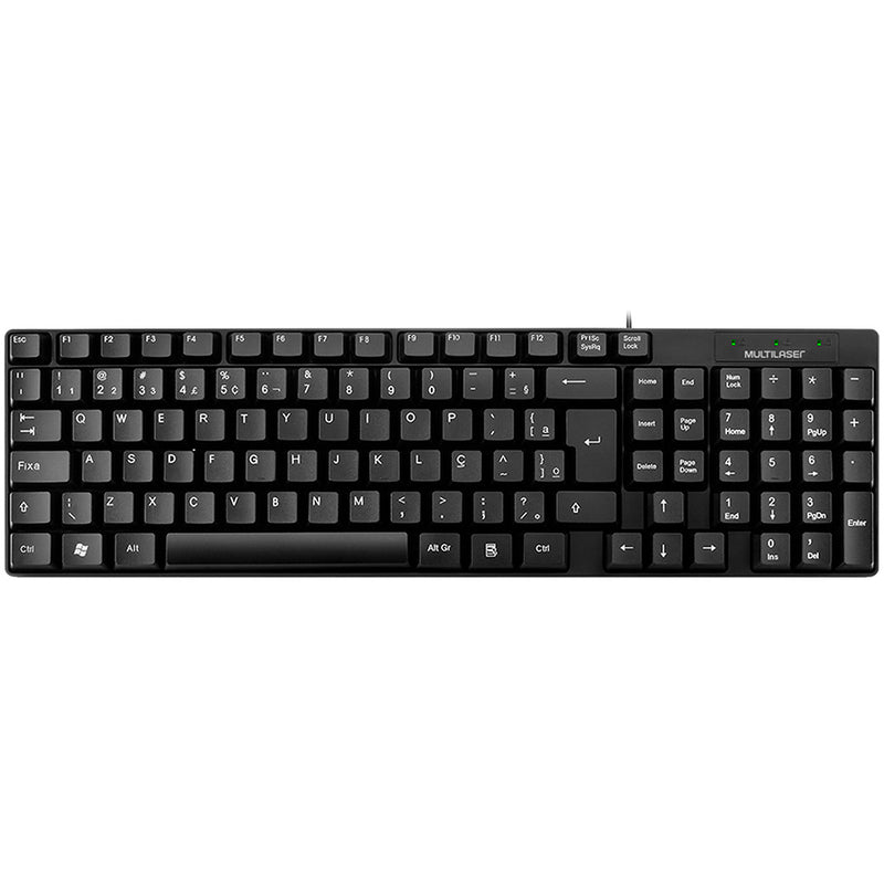 TECLADO BÁSICO SLIM LASER USB PRETO TC193