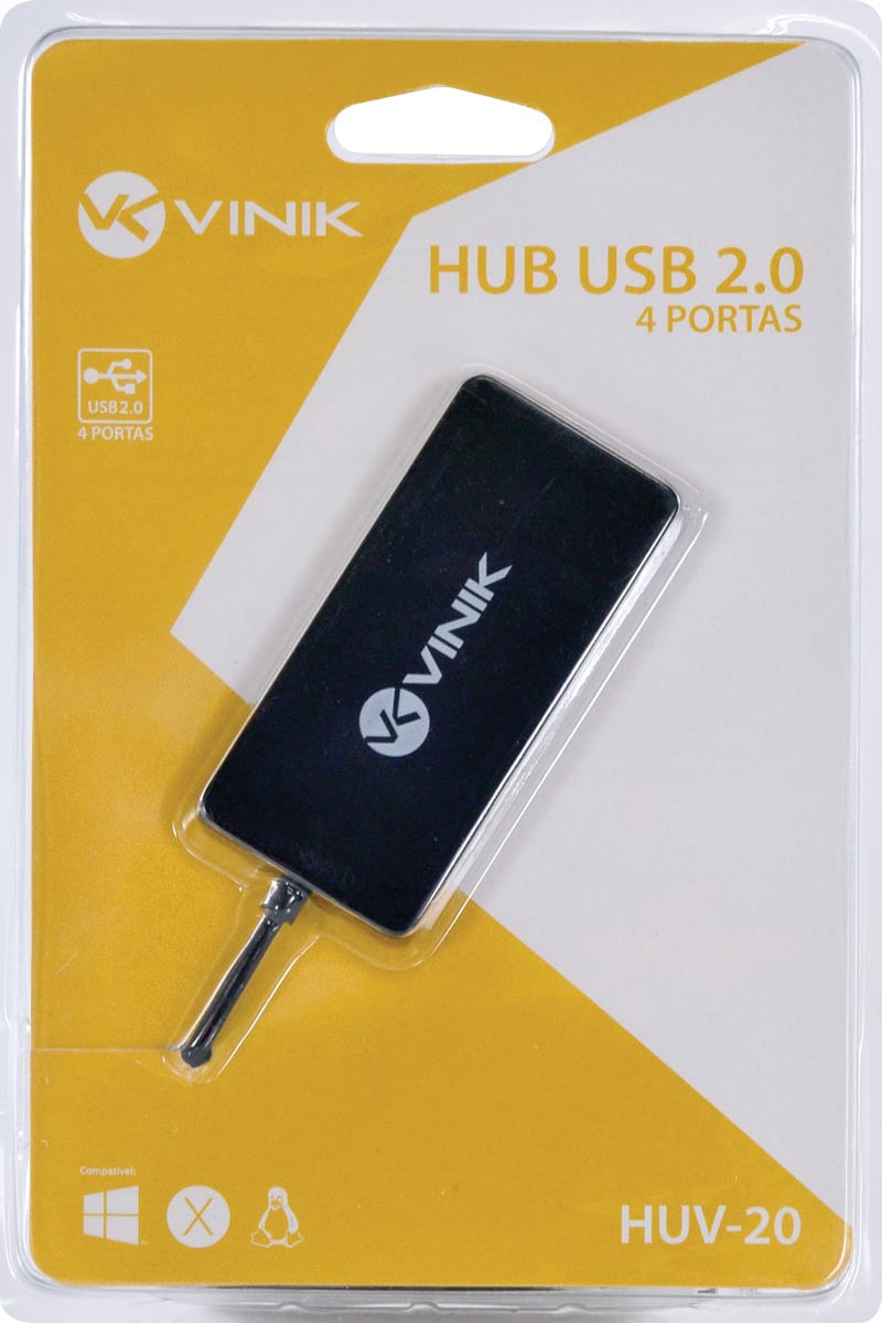 Hub Usb 2.0 Com 4 Portas E 1,2m De Cabo Huv-20