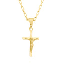 Corrente Tijolinho Fecho Gaveta 1,5mm - 6g - 70 Cm + Pingente Cruz De Cristo Clássica - 2,0 X 1,5 Cm
