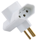 PLUGUE T 2 PINOS + TERRA 10A 250V BRANCO - PC / 10