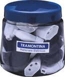 PLUGUE FEMEA 2 PINOS + TERRA 20A PRETO/BRANCO - PC / 14