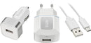 KIT COM CARREGADORES VEICULAR USB+TOMADA+VEICULAR