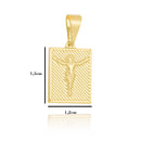 Corrente Modelo 3 Por 1 Fecho Gaveta 2,5mm - 6g - 70 Cm + Pingente Placa Texturizada Cristo - 1,5 X 1,2 Cm