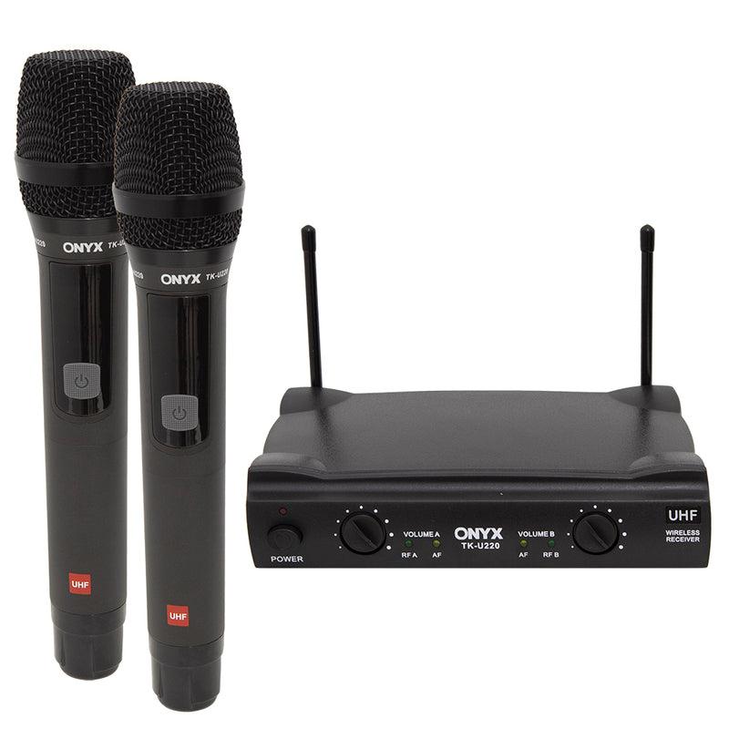 Microfone Sem Fio Duplo Tk U220 Uhf Onyx