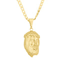 Corrente Grumet Fecho Gaveta 2,5mm - 6g - 70 Cm + Pingente Face De Cristo Pequeno - 2,0 X 1,0 Cm