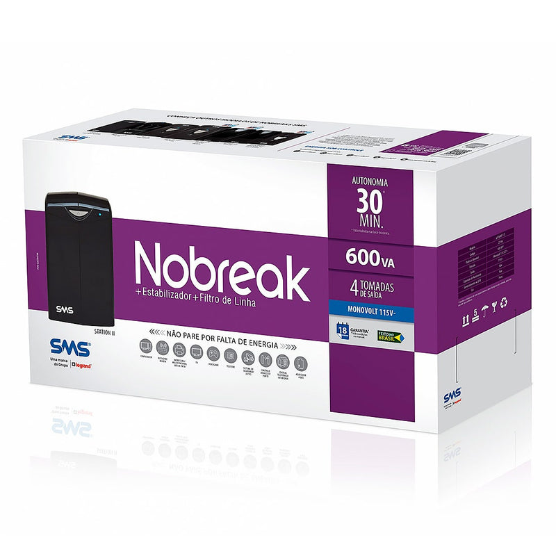 Nobreak SMS Station II 600 VA Monovolt 115 27396