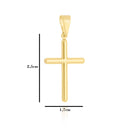 Corrente Elo Alongado Fecho Gaveta 2mm - 5g - 70 Cm + Pingente Cruz Clássica Pequena - 2,5 X 1,7 Cm