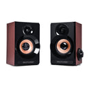 Caixa De Som 2.0 6w Rms Acabamento Madeira Multilaser - Sp261