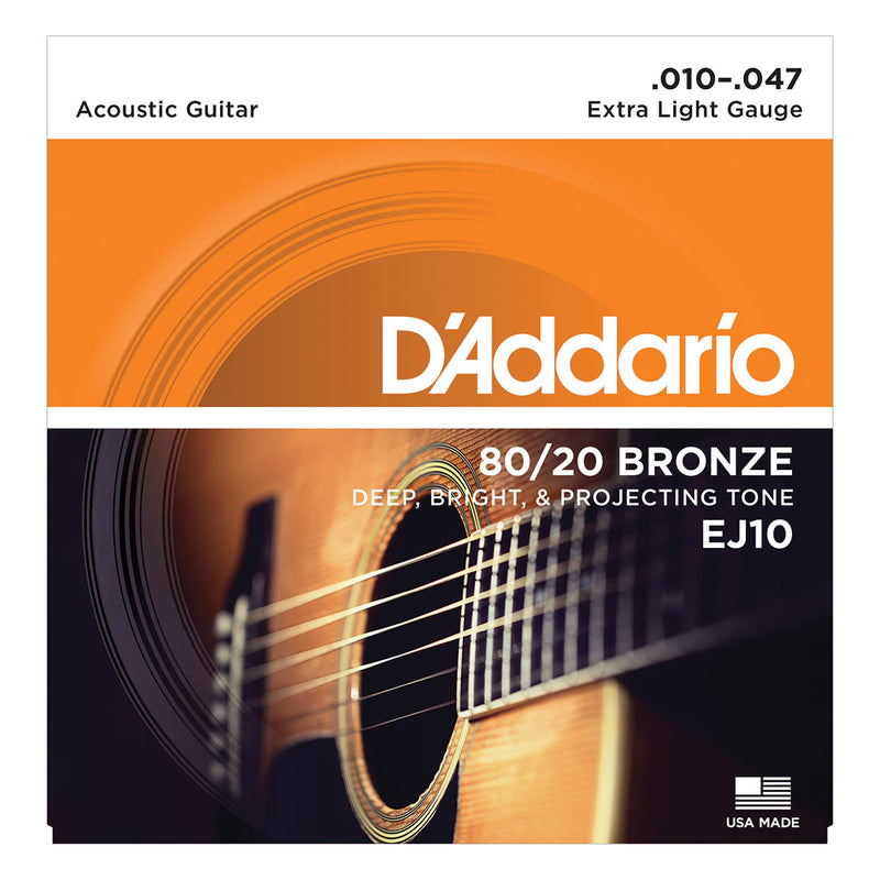 Encordoamento Para Violão Aço Ej10-b 80/20 Bronze