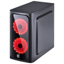 GABINETE MID-TOWER VENUS PRETO COM 2 FANS LED VERMELHO LATERAL EM ACRÍLICO - VENPTVM2FCA