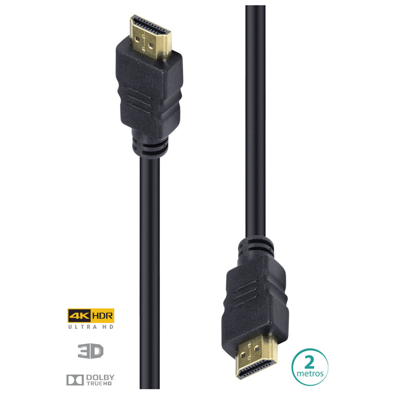 Cabo Hdmi 2.0 4k Ultra Hd 3d Conexão Ethernet 2 Metros - H20-2