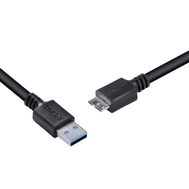 Cabo Para Hd Externo Usb A 3.0 Macho Para Micro Usb B 3.0 (10 Pinos) Macho 28awg Puro Cobre 1 Metro - Puamcm3-1