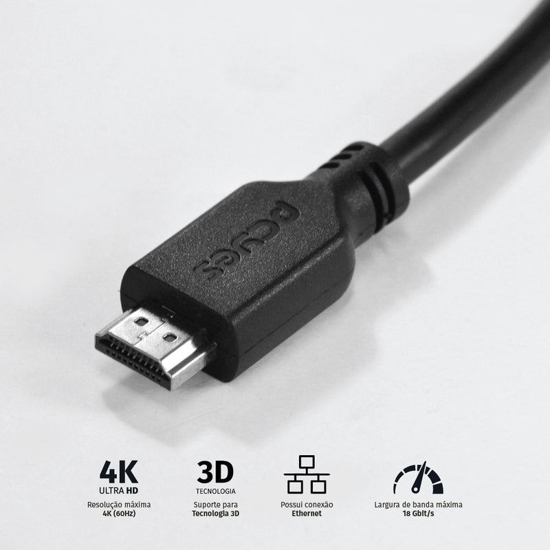 CABO HDMI 2.0 4K 30AWG COBRE PURO 3 METROS - PHM20-3