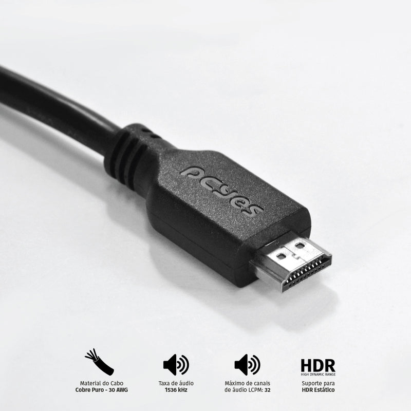 CABO HDMI 2.0 4K 30AWG COBRE PURO 3 METROS - PHM20-3