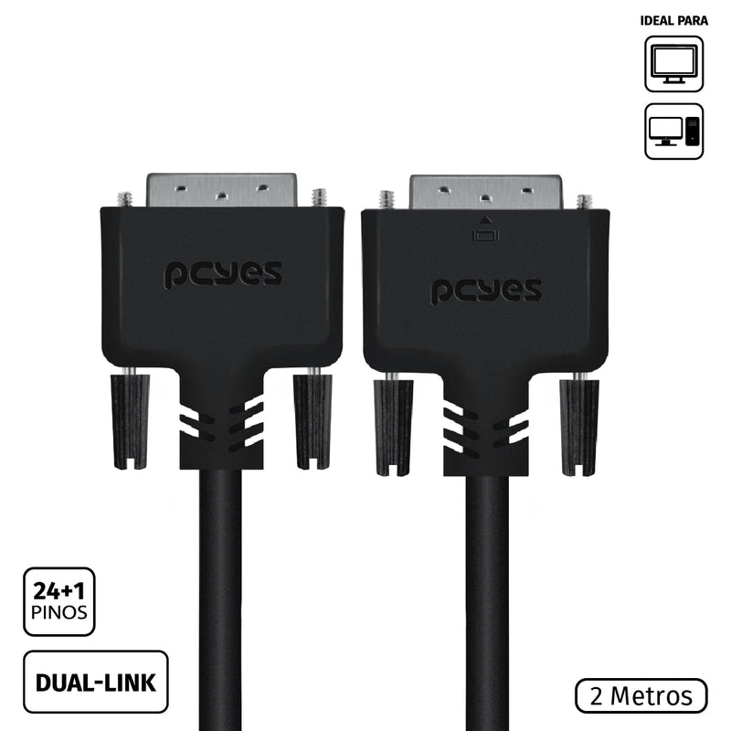 CABO DVI-D 24+1 PARA DVI-D 24+1 SINGLE-LINK 2 METROS - PDDL-2