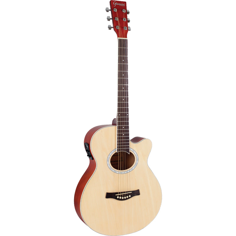 Violao Eletrico Aco Mini Jumbo Gsf-1d C/ Cutaway Natural Giannini