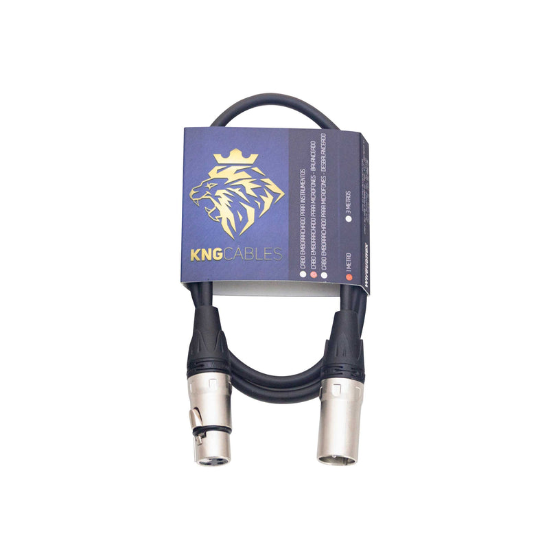 Cabo Para Microfone Balanceado Xlr Xlr 01 Metro Mcb-01 Kng Wireconex