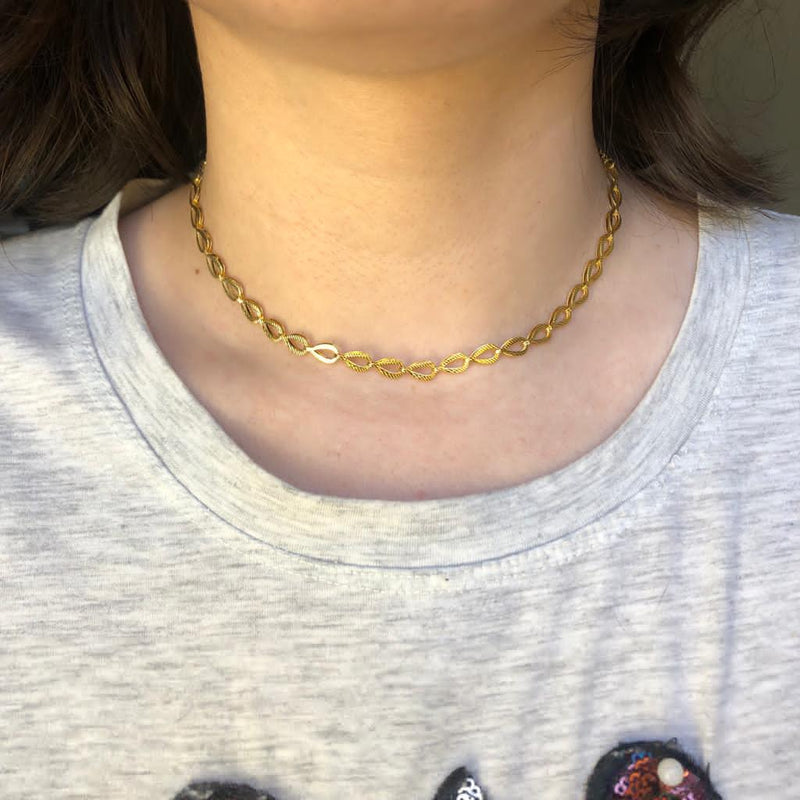 Choker Com Gotinhas Folheado Em Ouro 18k