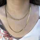 Colar Duplo Com Correntes Grossas Folheado Em Ouro 18k