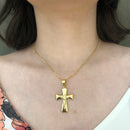 Pingente Cruz Folheado Em Ouro 18k
