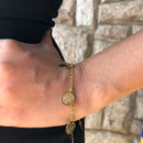 Pulseira Com Medalha De São Bento Folheado Em Ouro 18k