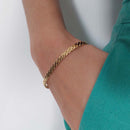 Bracelete Fio Trançado Folheado Em Ouro 18k