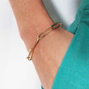 Pulseira Elos Largos Folheado Em Ouro 18k