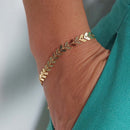 Pulseira Escama De Peixe Folheado Em Ouro 18k