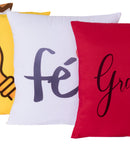 Kit Capas De Almofadas 5184 Gratidão Vermelho 04 Peças