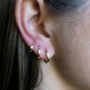 Trio De Brinco Liso Folheado Em Ouro 18k
