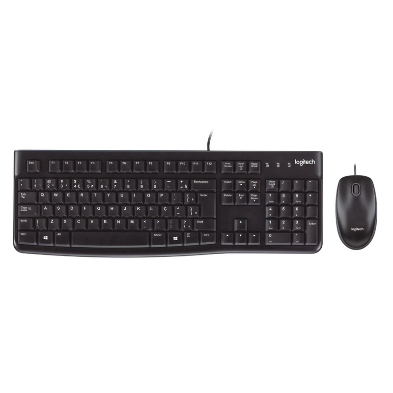 Kit Teclado e Mouse Logitech MK120 Preto USB 920-004429-C