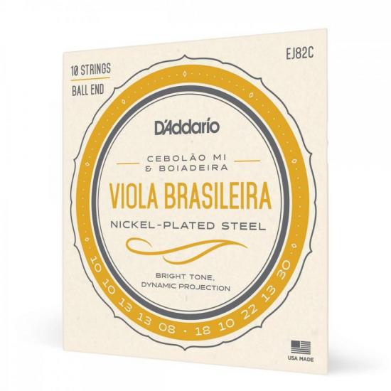 Encordoamento para Viola EJ82C Nickel Plated Steel D Addario