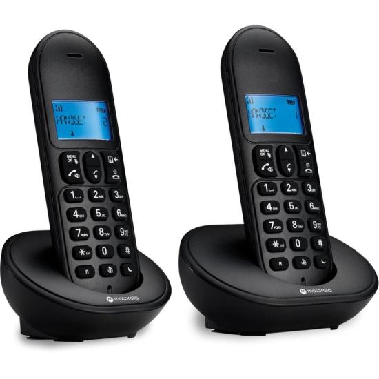 Telefone Sem Fio Motorola MT150-2 DECT Com 2 Preto