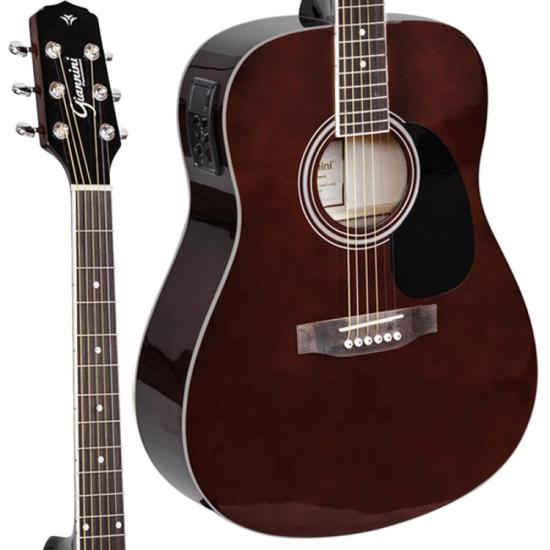 Violão Giannini GD1 EQ Eletroacústico Dreadnought Translucent Dark Wine