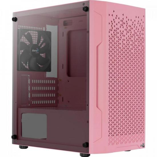 Gabinete Gamer Aerocool Trinity Mini Rosa Lateral Vidro