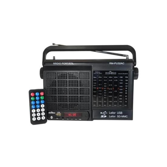 Rádio Portátil 7 Faixas RM-PU32AC Preto MOTOBRAS