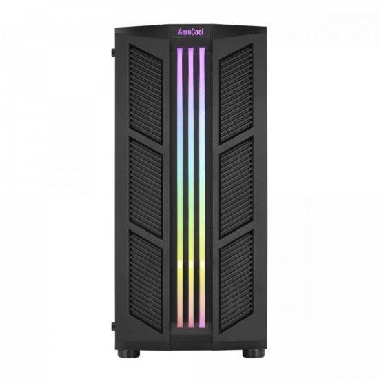 Gabinete Gamer Aerocool Prime Preto RGB Lateral Vidro