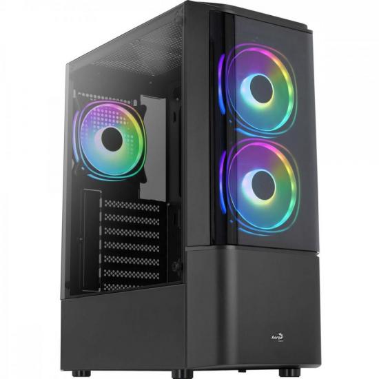 Gabinete Gamer Aerocool ATX Quantum V2 Preto Lateral Vidro