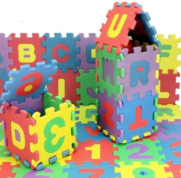 Tatame De EVA Educativo Infantil Números e Letras Brinquedo C/36 Peças