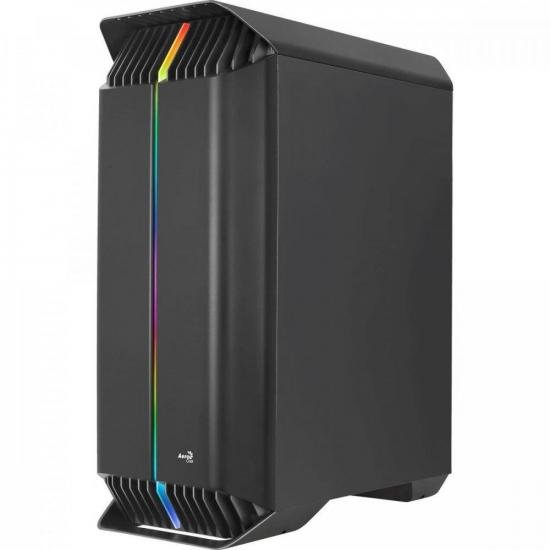 Gabinete Gamer Aerocool Gladiator Preto RGB Lateral Vidro